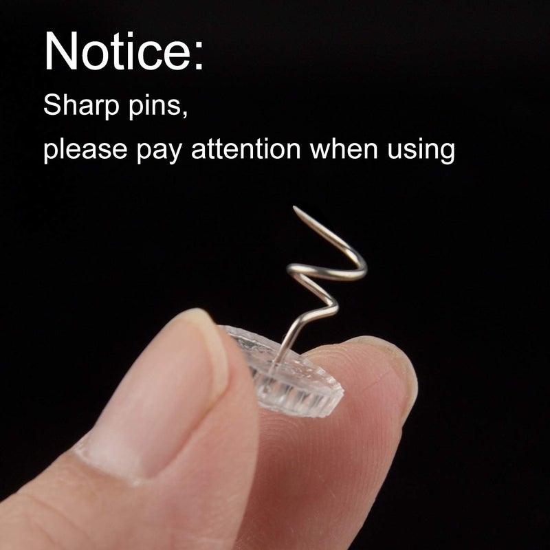 KUUQA 100 Pieces Upholstery Twist Pins Clear Heads Bed Skirt Pins for Slipcovers and Bedskirts - Image 3